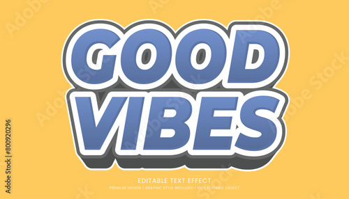 good vibes text effect template editable design for business logo and brand