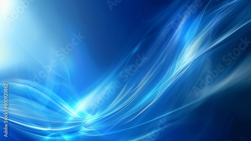 Blue Wave Energy Flow: Futuristic Digital Illustration of Bright Abstract Motion in Blue Lines and Waves