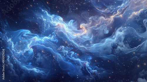 Luminescent tendrils of celestial energy, intertwining in a dance of ethereal grace across the silent expanse of space.