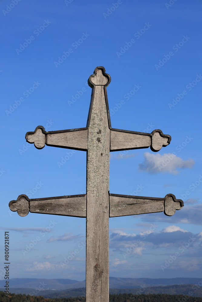 Blick auf das Caravaca Kreuz bei Kloster Kirchberg Blick auf das Caravaca Kreuz bei Kloster Kirchberg