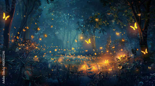 Luminescent fireflies of the digital age, weaving tales of wonder with their gentle dance across the canvas of the night. photo