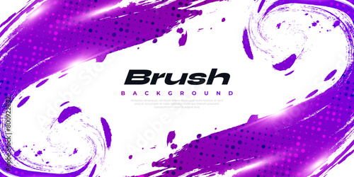 Purple Gradient Brush Texture Isolated on White Background with Halftone Effect. Sport Background with Grunge Style and Glowing Light Effects