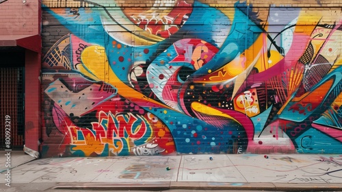 A graffiti art alleyway transformed into a vibrant outdoor gallery of urban expression.