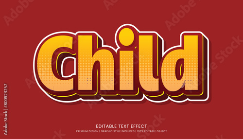 child text effect template editable design for business logo and brand
