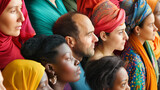 Multikulturelle Vielfalt bei Menschen unterschiedlicher Herkunft Köpfe bei Versammlung internationaler Tag kulturelle Vielfalt 7. Mai Generative AI 