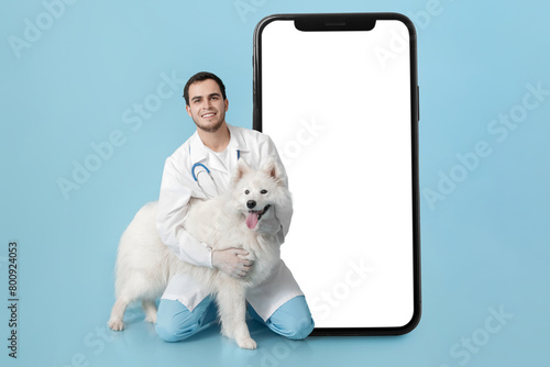 Veterinarian with cute dog ...