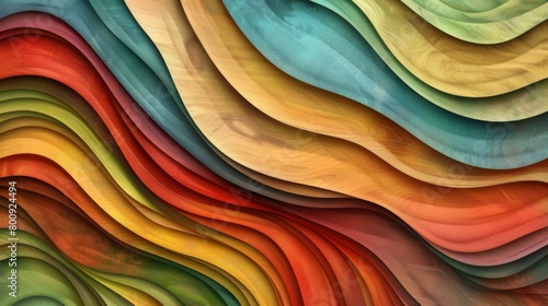 Abstract background with colorful wavy stripes of color