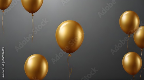 Vector realistic isolated golden balloon text of Happy Birthday on the transparent.generative.ai