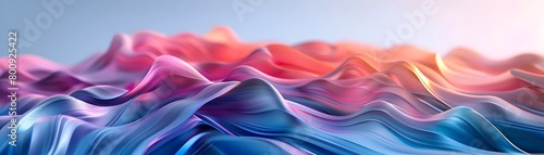 Ethereal Gradient Waves of Soft Elegant Color and Dynamic Fluid Motion in 3D Rendering