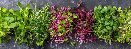 Fresh microgreens on a plate, healthy eating concept, Generative AI,