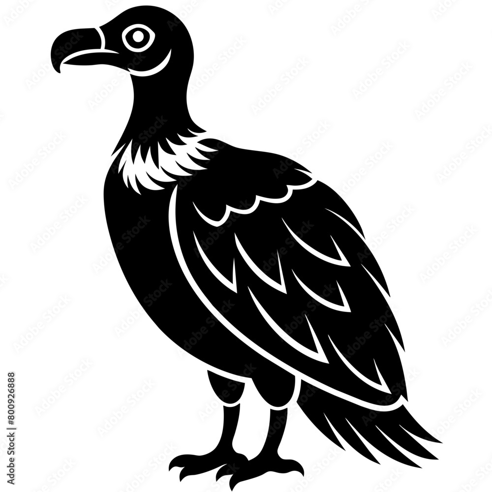 Vulture silhouette vector illustration isolated on a white background.