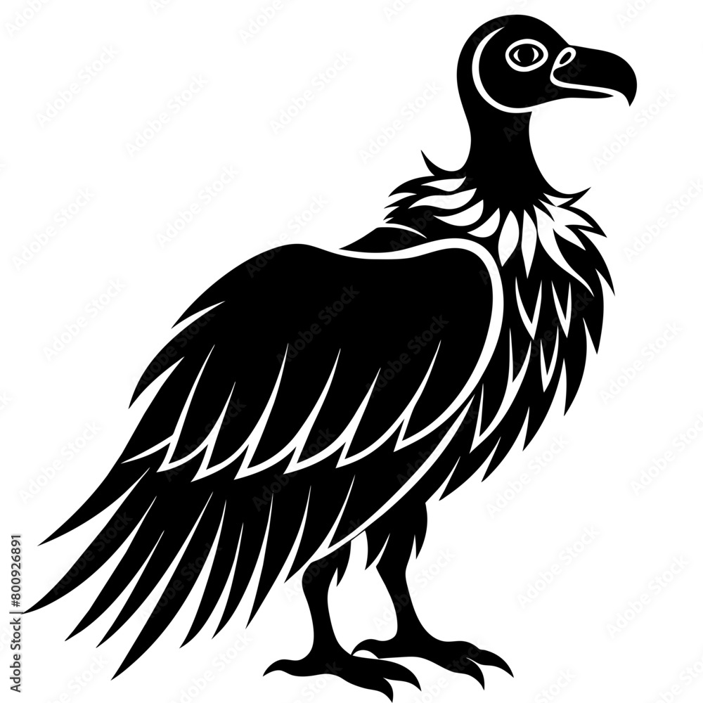 Vulture silhouette vector illustration isolated on a white background. Vulture silhouette vector illustration isolated on a white background.