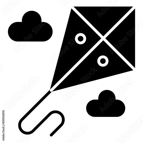Vector Icon Festival, flying, kite, air, flaying kite