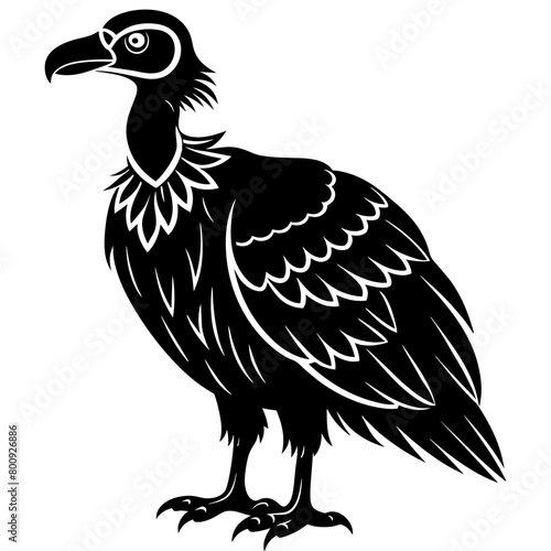 Vulture silhouette vector illustration isolated on a white background.