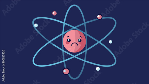 Tucked between two electrons a tiny symbol of societal pressures emanates a constant feeling of unease causing the atom to vibrate with anxiety..