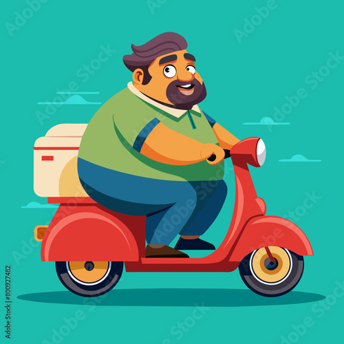 Confident, stylish, and unapologetically himself: a trendsetting fat man exudes urban charm in his unique ensemble, owning every moment
