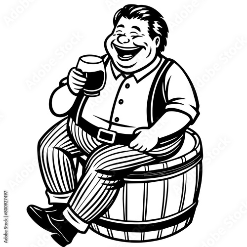 Confident, stylish, and unapologetically himself: a trendsetting fat man exudes urban charm in his unique ensemble, owning every moment