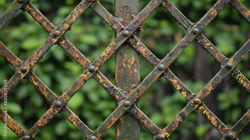 Fototapeta premium Close-up of Grille Metal Fence Pattern