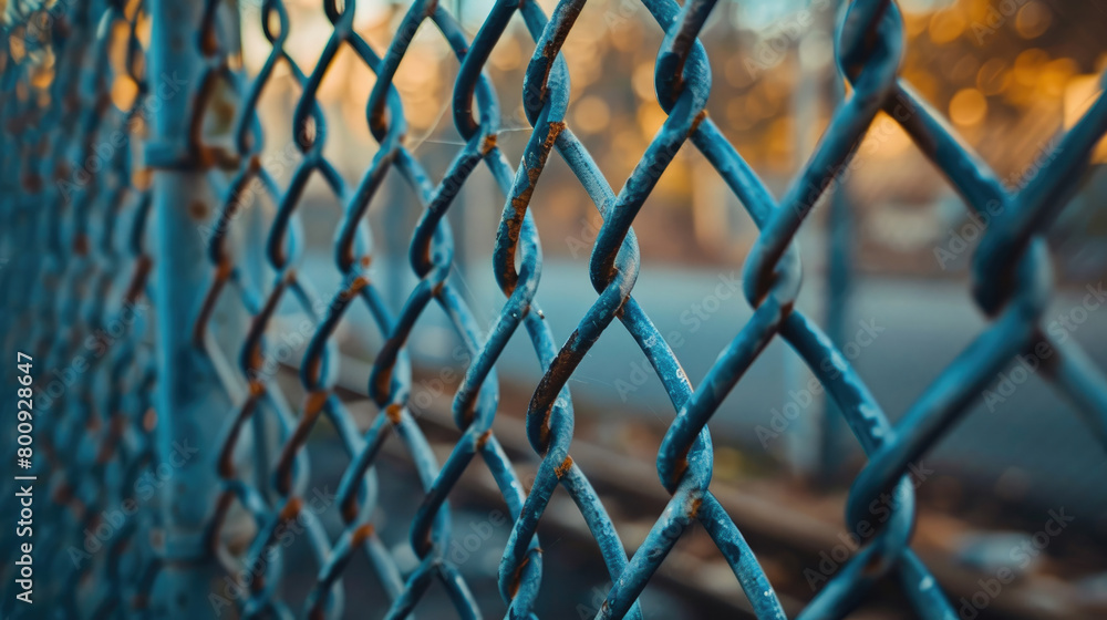Fototapeta premium Close-up of Grille Metal Fence Pattern