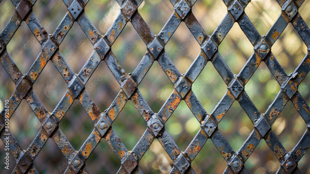 Fototapeta premium Close-up of Grille Metal Fence Pattern