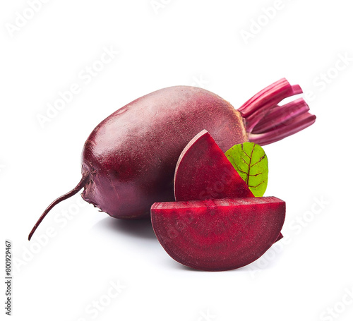 Beetroot and slick beetroot on white backgrounds