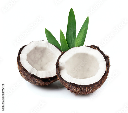 Coconut nuts on white backgrounds