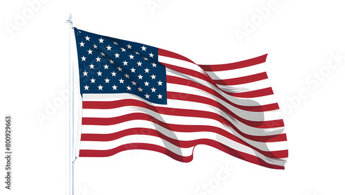 American flag on blue background. Vector illustration.