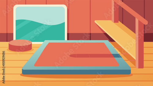 Soft nonslip flooring in the and sauna area to prevent falls and ensure safe mobility..