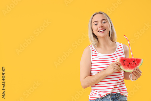 Beautiful young woman with ...