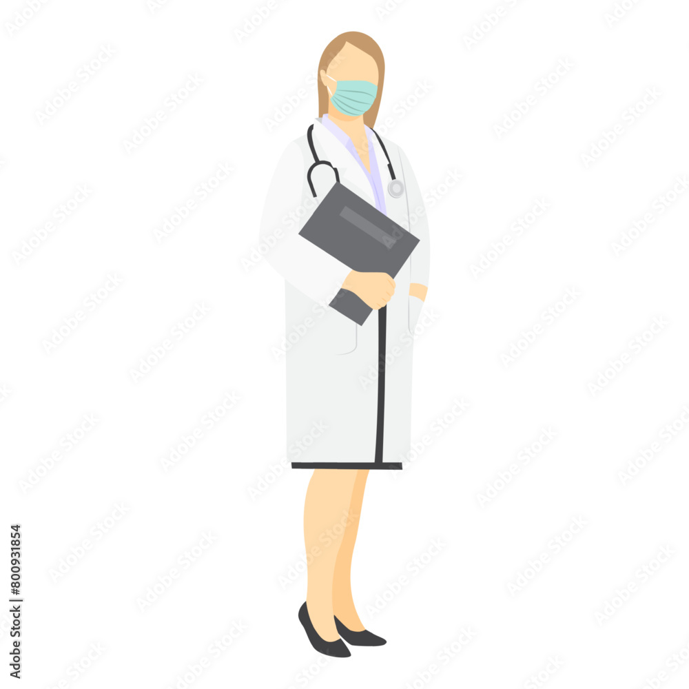 Vector illustration of lady doctor on transparent background Vector illustration of lady doctor on transparent background
