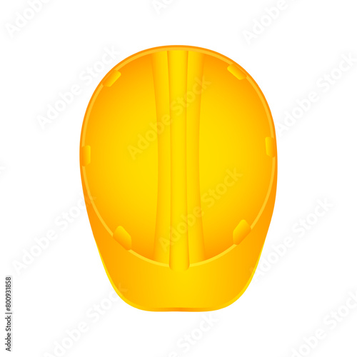 Vector illustration of construction helmet top view on transparent background