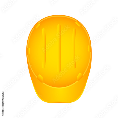 Vector illustration of construction helmet top view on transparent background