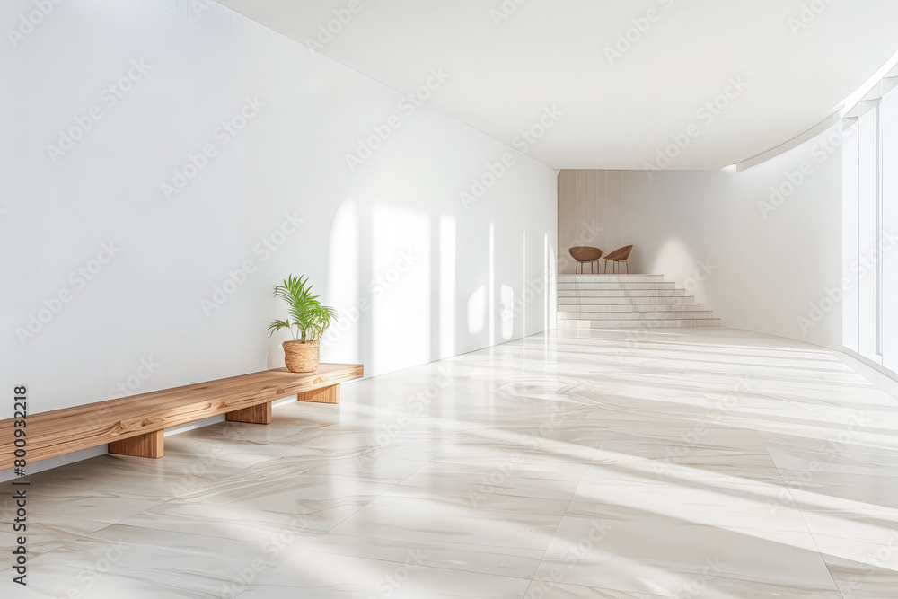 Fototapeta premium Elegant modern interiors in neutral tones with minimalistic decor. Interior design concept composition.