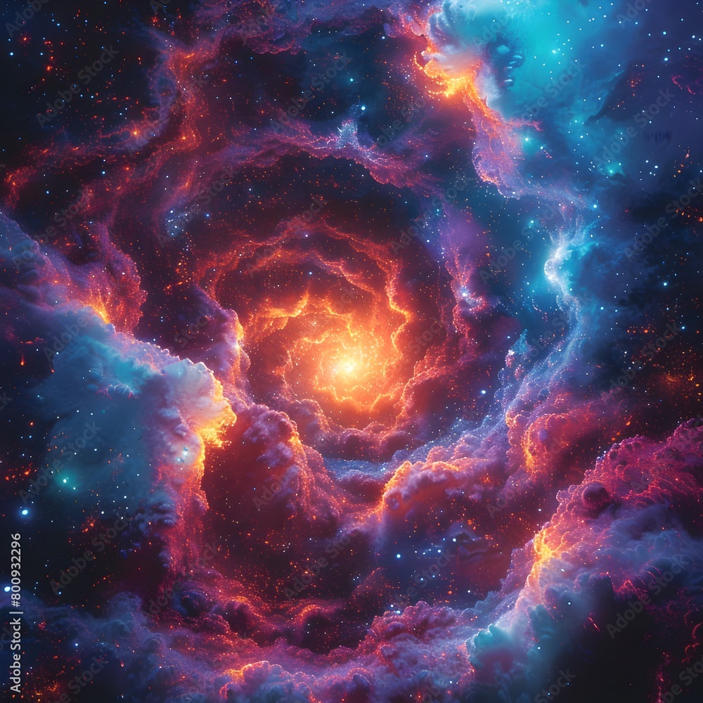 Divergent Cosmic Energies Swirling Around Pulsating Celestial Core in Surreal Psychedelic Visionary Divergent Cosmic Energies Swirling Around Pulsating Celestial Core in Surreal Psychedelic Visionary