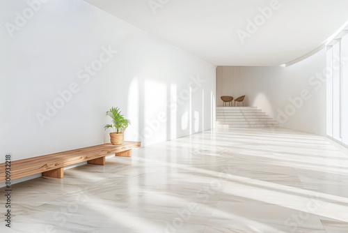 Elegant modern interiors in neutral tones with minimalistic decor. Interior design concept composition.