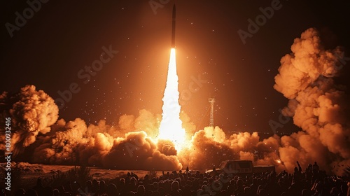 Captivating Moment of Rocket Launch: A Symbolic Call for Peace