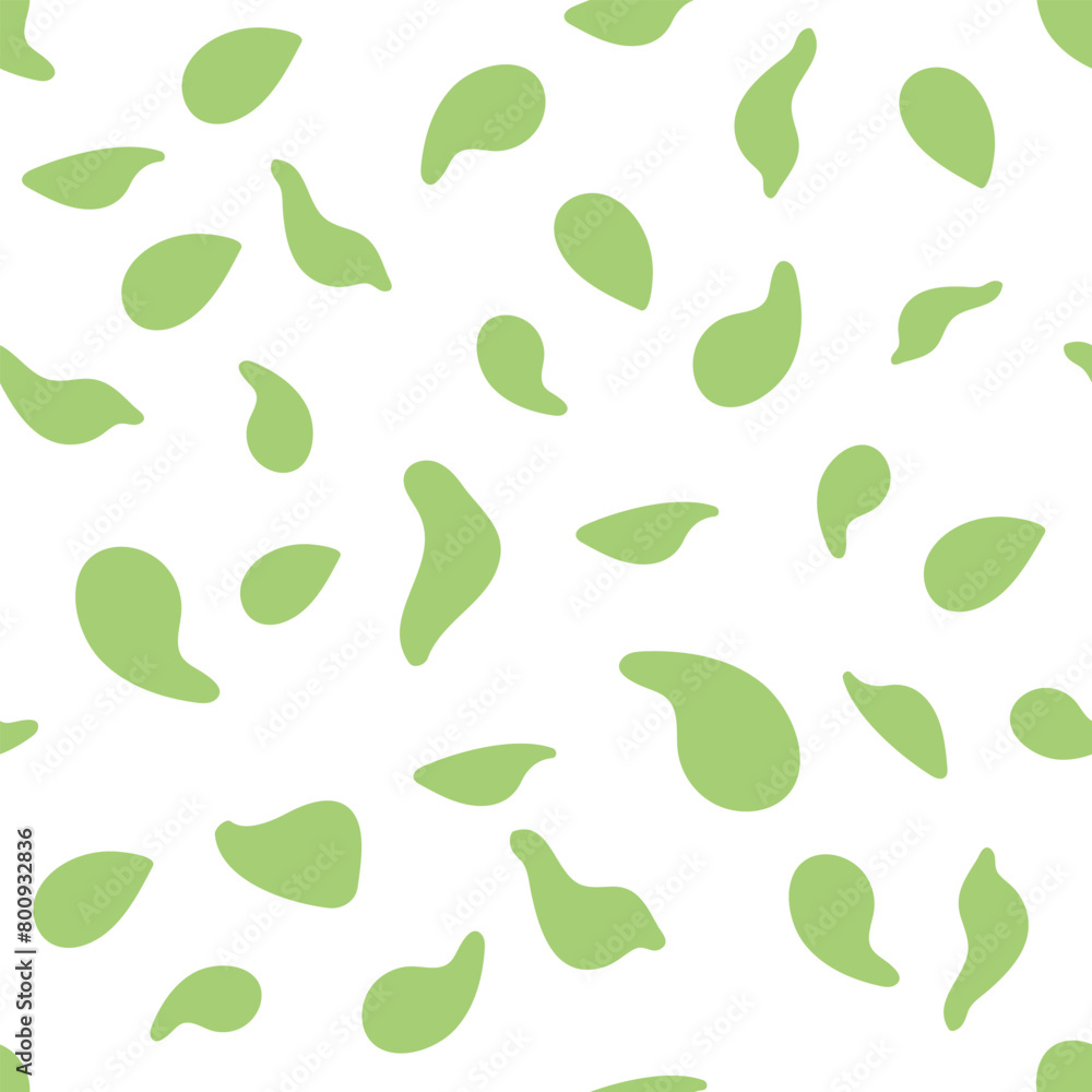Seamless pattern Green leaves White background Spring bloom Simple ornament template banner poster textile fabric Vector illustration Seamless pattern Green leaves White background Spring bloom Simple ornament template banner poster textile fabric Vector illustration