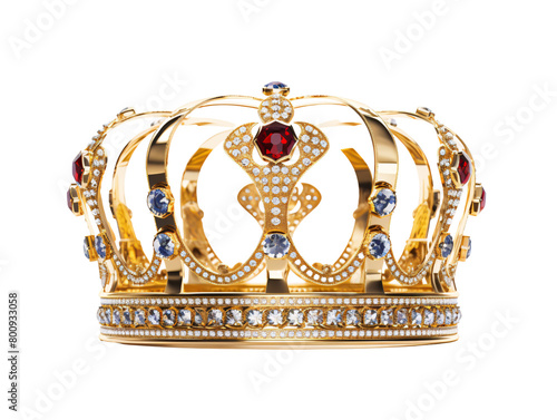 a gold crown with gemstones