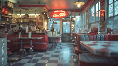 American diner interior from the 1960s era  © robfolio