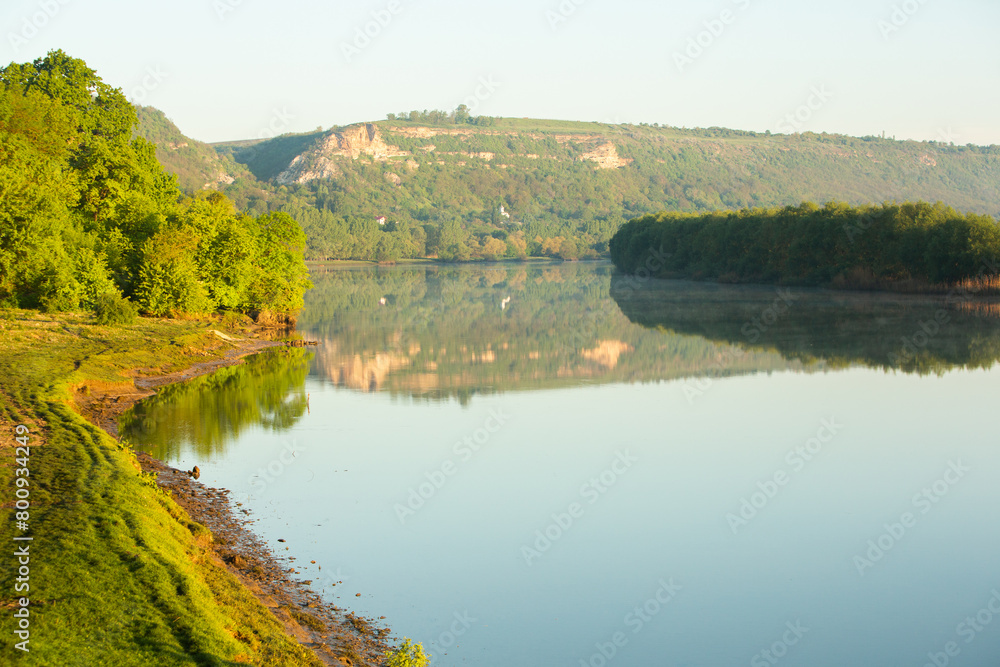 Landscape with beautiful nature in the village in the Republic of Moldova. Country life in Eastern Europe.