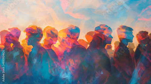 Abstract image of group of people photo