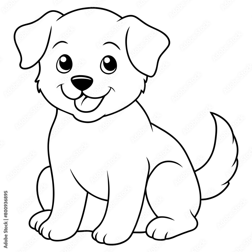 Fototapeta premium Dog Coloring Book Vector Art illustration (35)