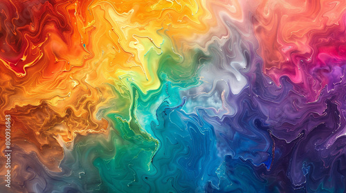 Intricately blended hues forming an elaborate rainbow texture, set against a simple white background for maximum impact.