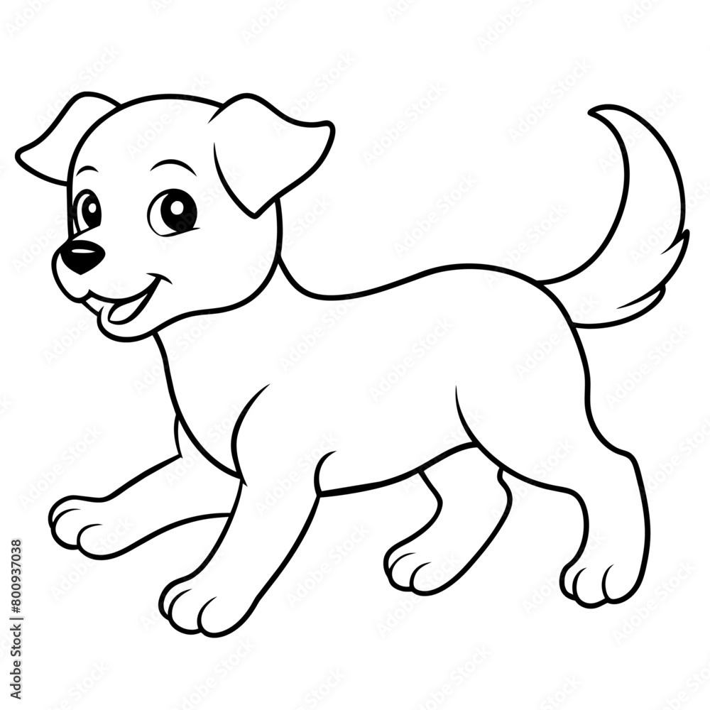 Dog Coloring Book Vector Art illustration (62)