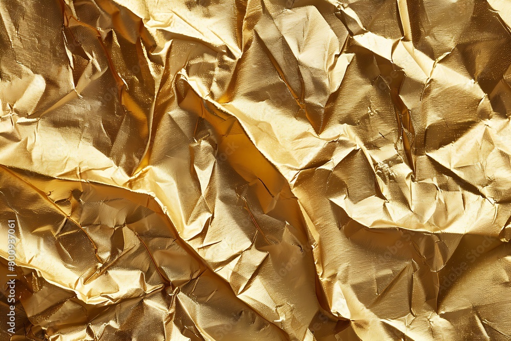 a detailed, textured golden paper background with a crumpled effect and a metallic sheen