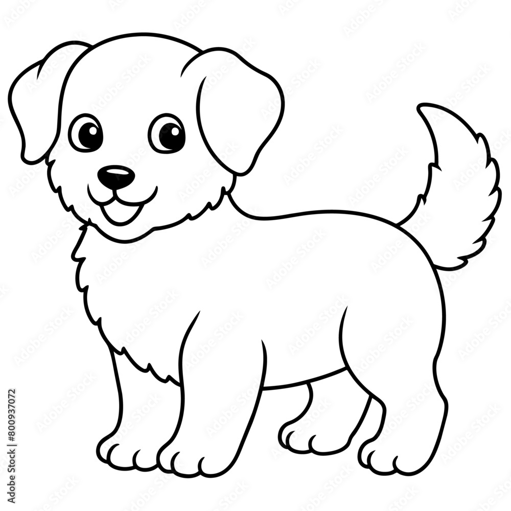 Fototapeta premium Dog Coloring Book Vector Art illustration (66)