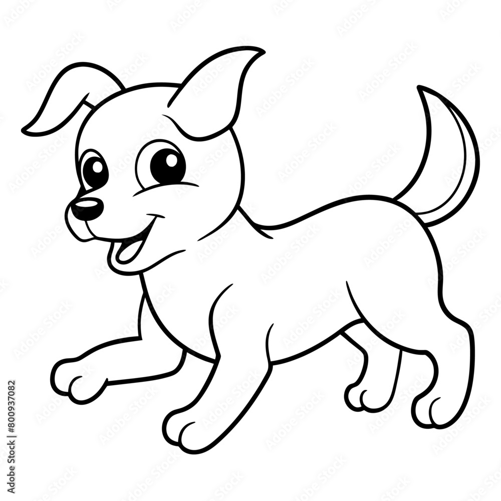 Dog Coloring Book Vector Art illustration (70)