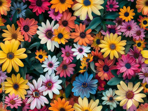 Seamless flowered pattern wallpaper background wild flowers