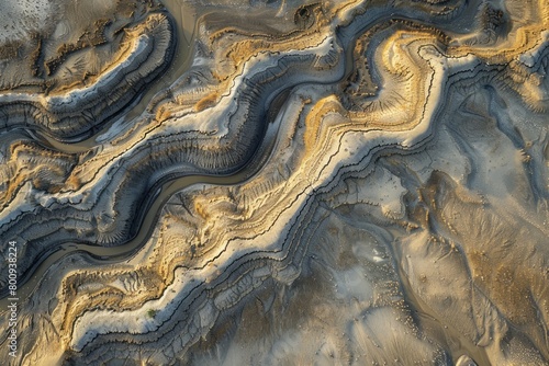Surveying from on high, marvel at the mathematical intricacy of the sandy terrain, each contour a testament to nature's geometric artistry. photo