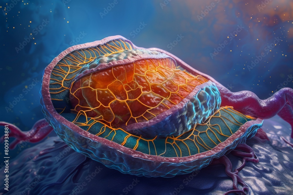 Exploding Animal Cell ภาพประกอบสต็อก Crosssectional of eukaryote ,plant and animals cell ...